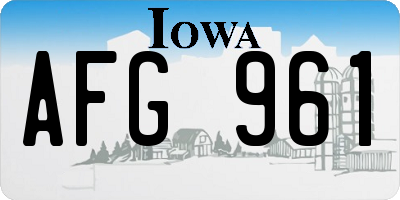 IA license plate AFG961