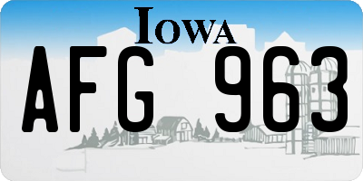 IA license plate AFG963
