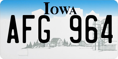 IA license plate AFG964