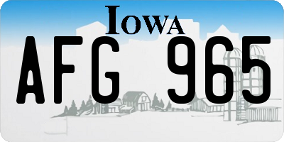 IA license plate AFG965