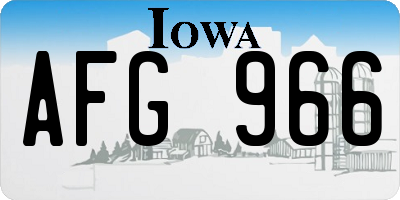 IA license plate AFG966
