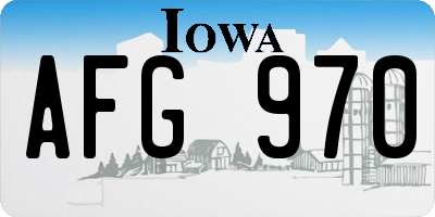 IA license plate AFG970