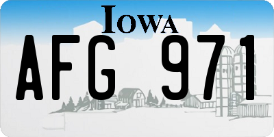IA license plate AFG971