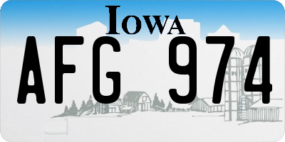 IA license plate AFG974