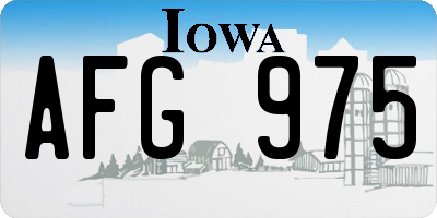 IA license plate AFG975