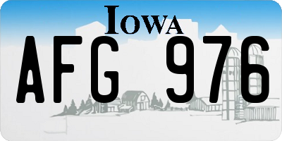 IA license plate AFG976