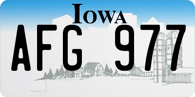 IA license plate AFG977