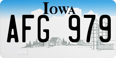 IA license plate AFG979