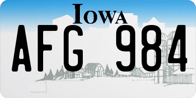 IA license plate AFG984