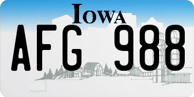 IA license plate AFG988
