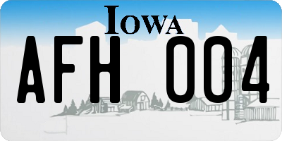 IA license plate AFH004