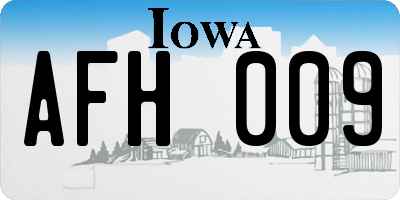 IA license plate AFH009