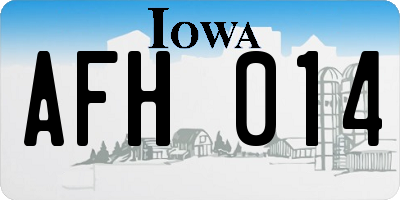 IA license plate AFH014