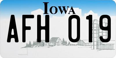 IA license plate AFH019