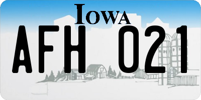 IA license plate AFH021