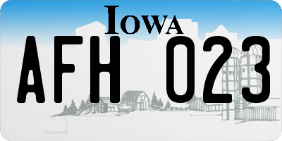 IA license plate AFH023