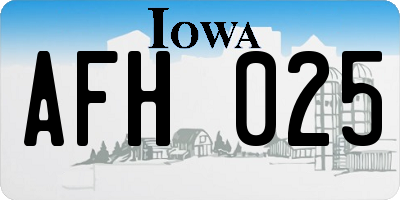 IA license plate AFH025