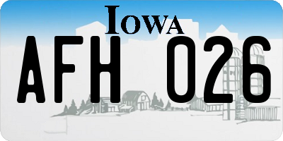 IA license plate AFH026