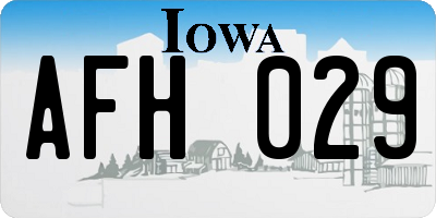 IA license plate AFH029