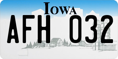 IA license plate AFH032