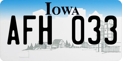 IA license plate AFH033