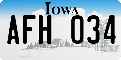 IA license plate AFH034