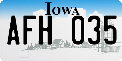 IA license plate AFH035