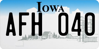 IA license plate AFH040