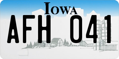 IA license plate AFH041