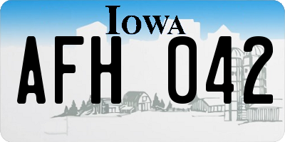 IA license plate AFH042