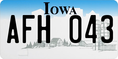 IA license plate AFH043
