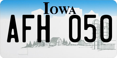IA license plate AFH050