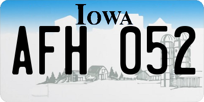 IA license plate AFH052