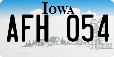 IA license plate AFH054