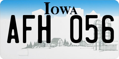 IA license plate AFH056