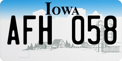 IA license plate AFH058