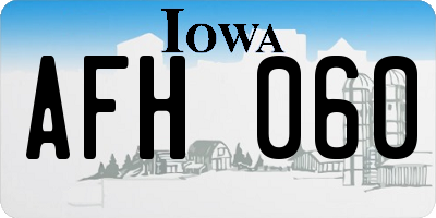 IA license plate AFH060