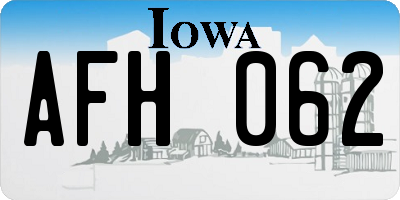 IA license plate AFH062