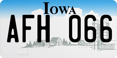 IA license plate AFH066