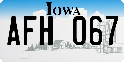 IA license plate AFH067