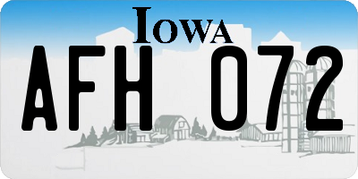 IA license plate AFH072