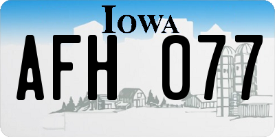 IA license plate AFH077