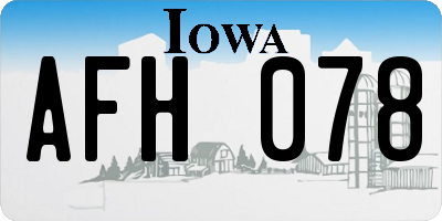 IA license plate AFH078