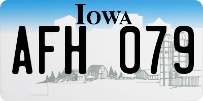 IA license plate AFH079