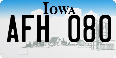 IA license plate AFH080
