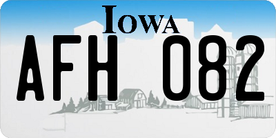 IA license plate AFH082