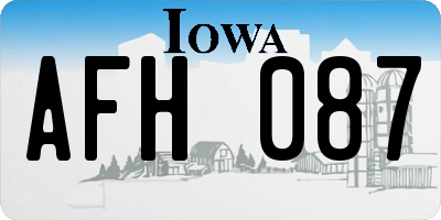 IA license plate AFH087