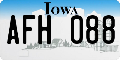 IA license plate AFH088