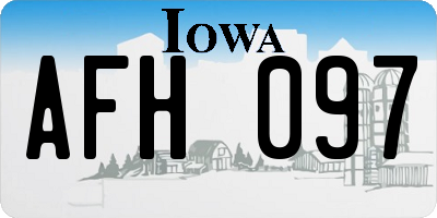IA license plate AFH097