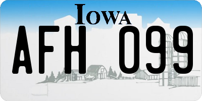IA license plate AFH099